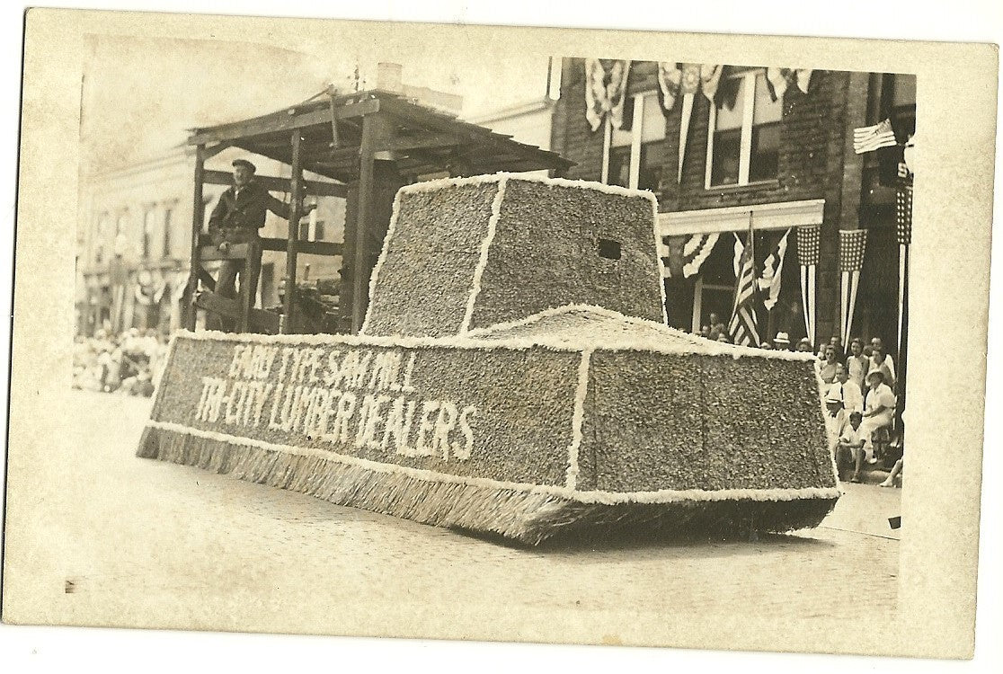 Real Photo Grand Haven MI Michigan 1934 Parade Float  Postcard Tri City Lumber