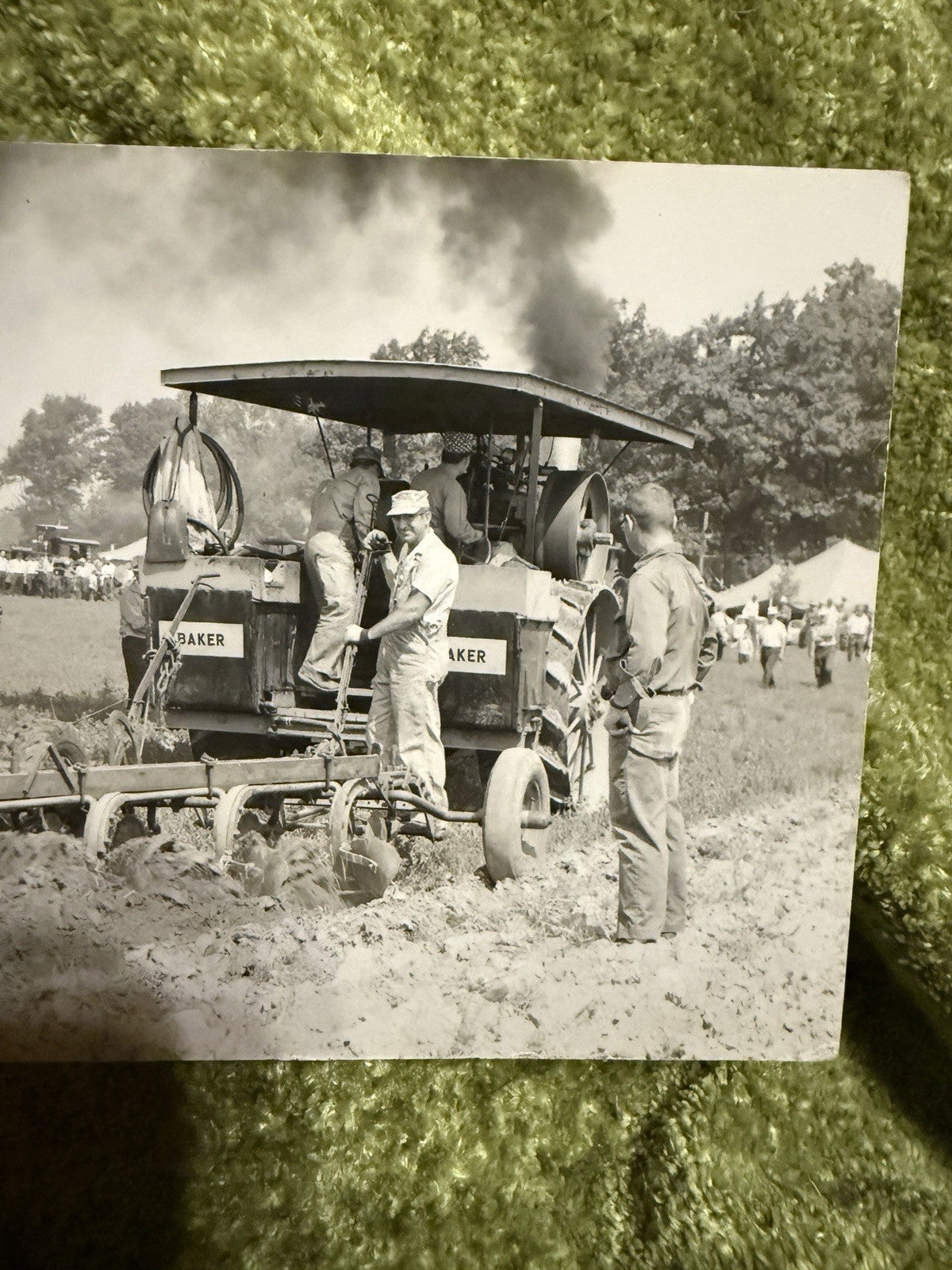 RPPC Real Photo BAKER Postcard OLD STEAM TRACTOR