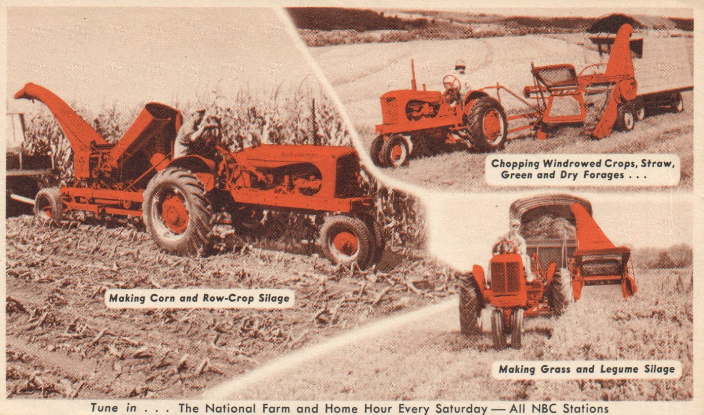 Allis-Chalmers Forage Harvester TRACTOR Vintage postcard