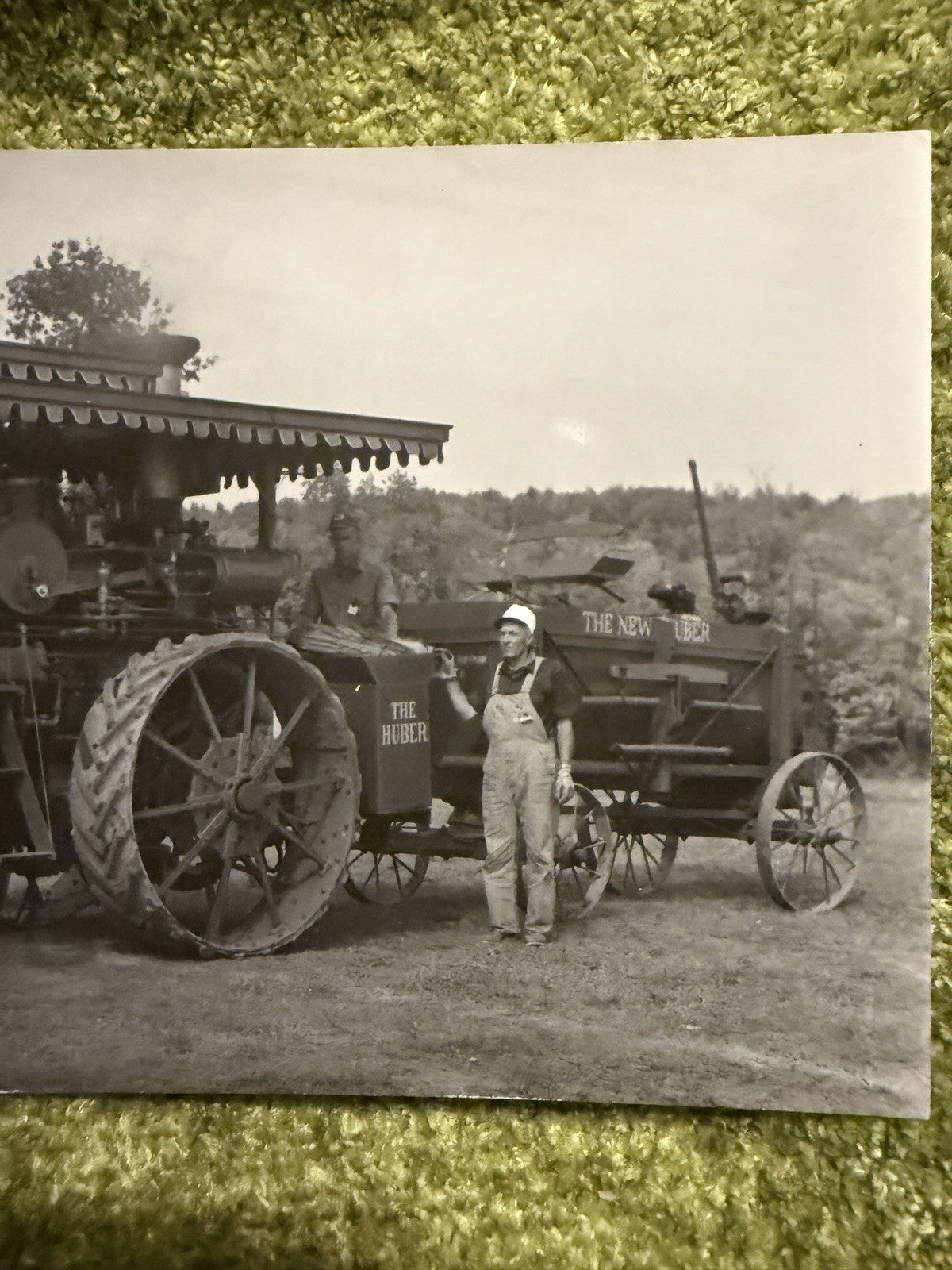 RPPC Real Photo Postcard OLD The Huber Steam TRACTOR