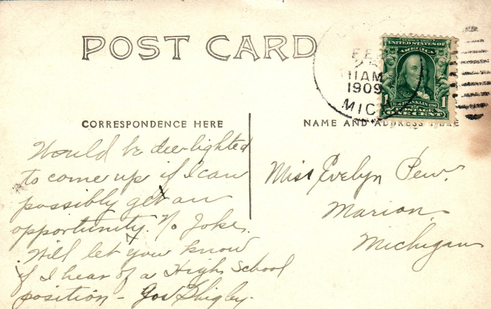 Main Street Webber & Co. Bankers in Lyons Mich Michigan MI Vintage Postcard