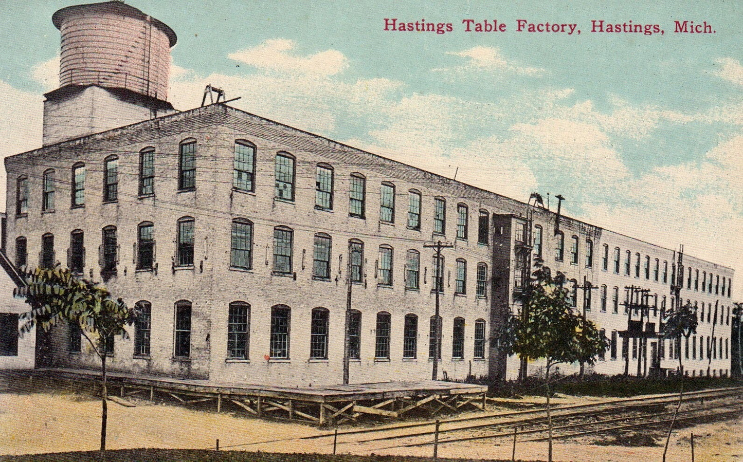 Hastings Table Factory Building in Hastings Michigan MI Postcard