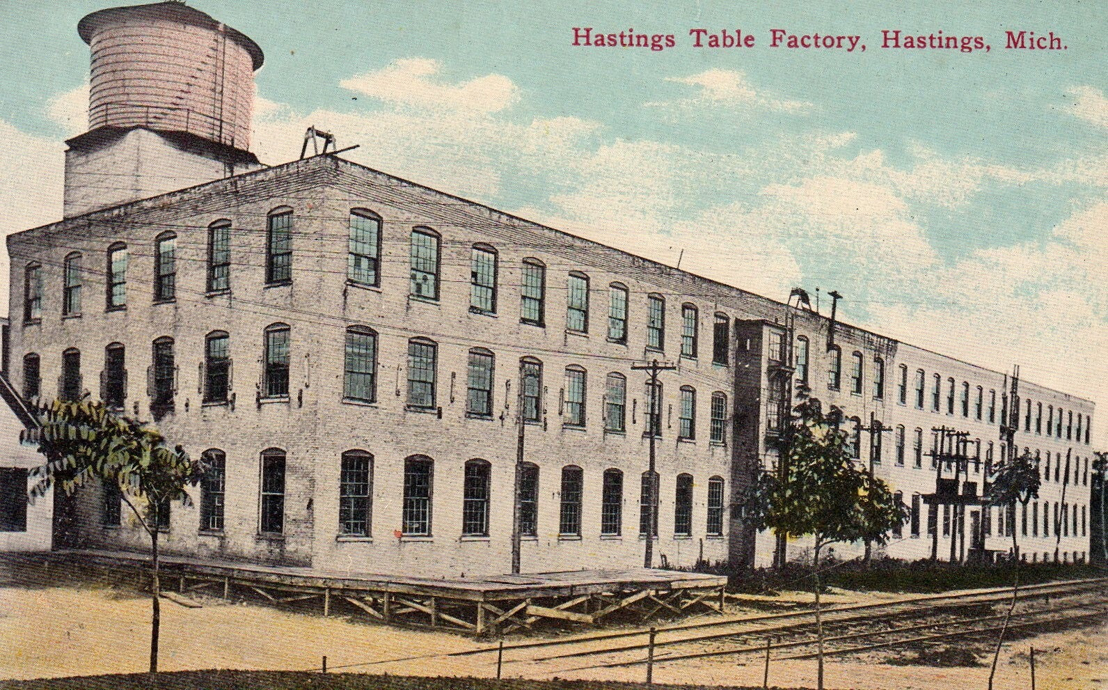Hastings Table Factory Building in Hastings Michigan MI Postcard