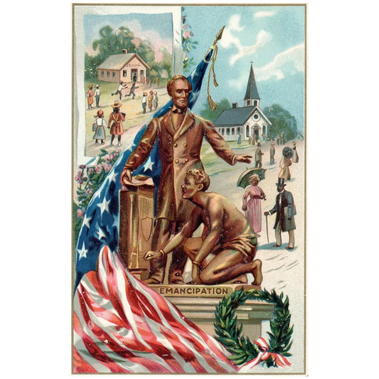 Abraham Lincoln Emancipation Proclamation Statue President Patriotic Postcard