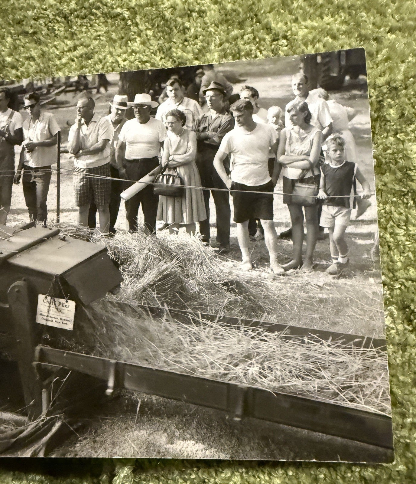 RPPC Real Photo Postcard OLD Threshing chaff piler TRACTOR Wauseon Ohio OH