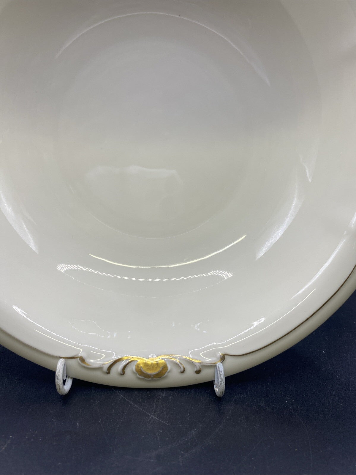 RARE 8.5" Waldershof Bavaria Serving Bowl with handles Cream with Gold Rim