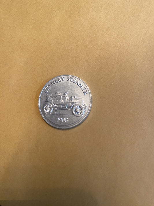 1908 Stanley Steamer Sunoco Oil Commemorative Token Antique Car Coin Franklin