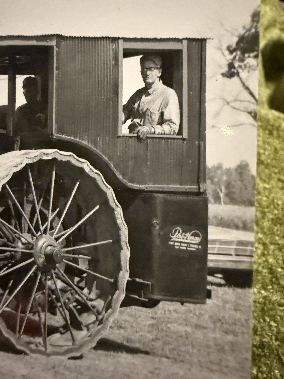 RPPC Real Photo Postcard OLD Port Huron Steam TRACTOR Longfellow