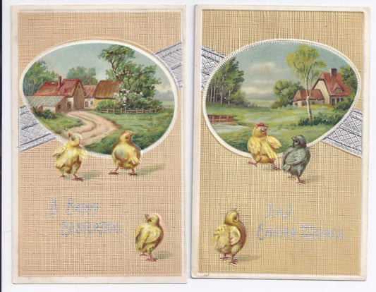 2 Ellen Clapsaddle Easter Chicks Series 982 Postcard