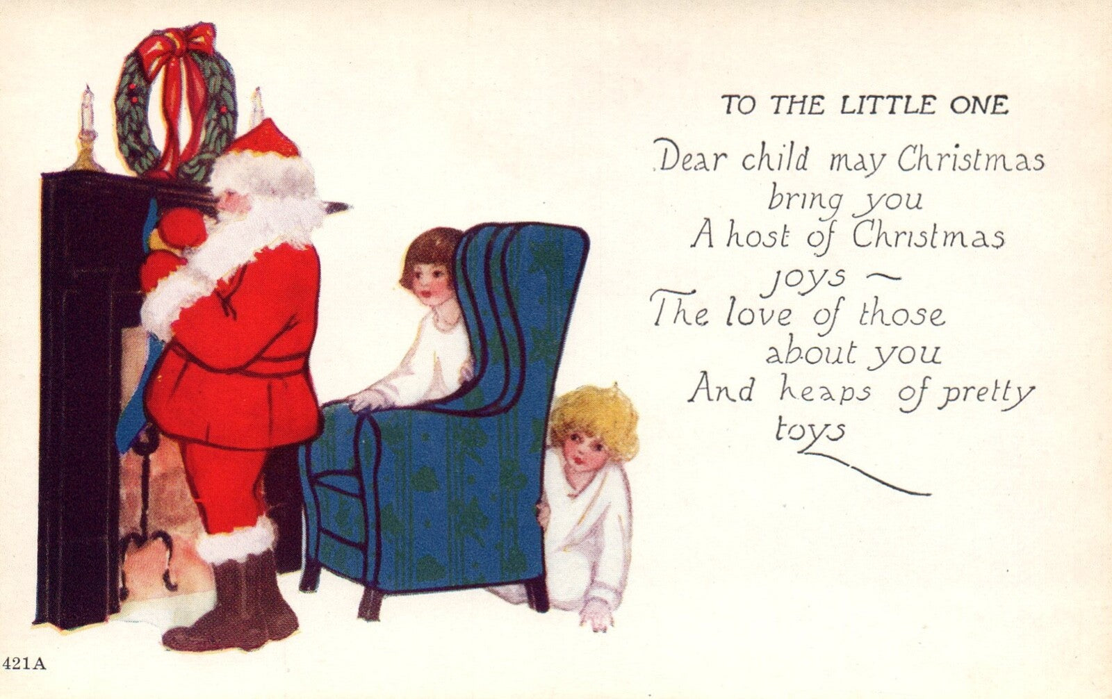 To The Little One Santa's Message to Children Vintage Santa Postcard