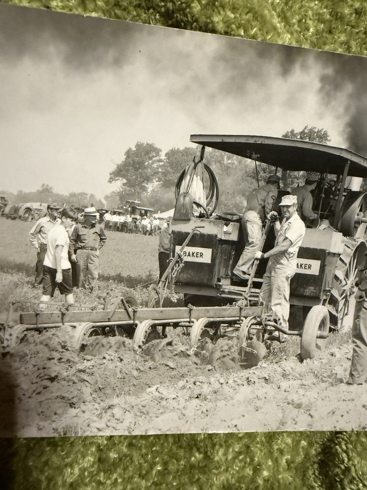 RPPC Real Photo BAKER Postcard OLD STEAM TRACTOR