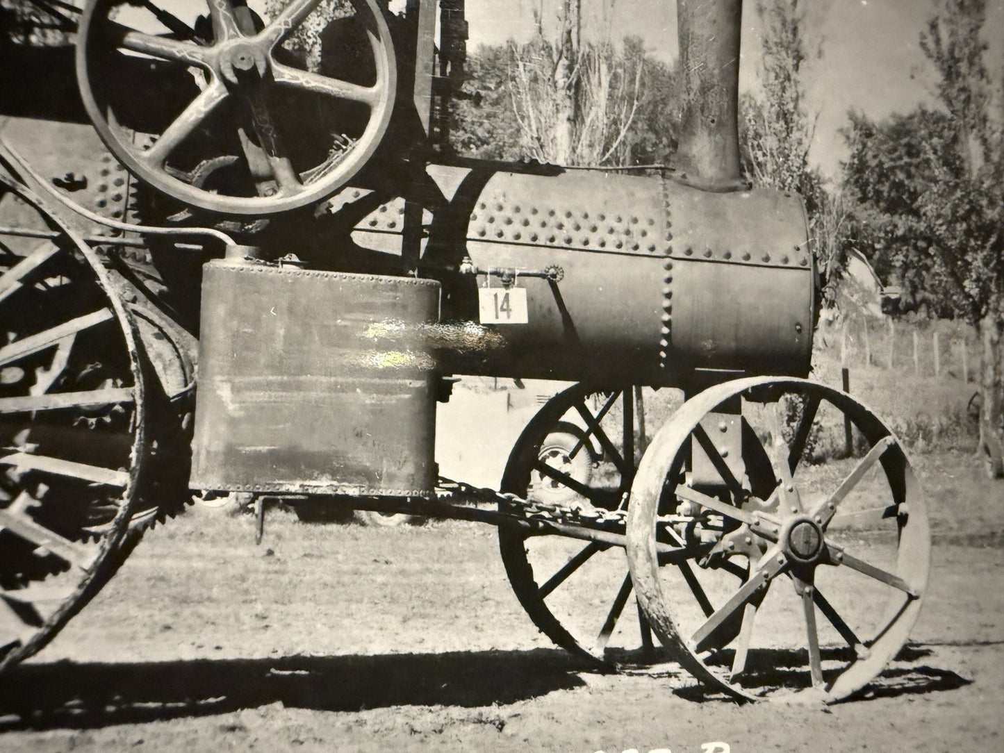 RPPC Real Photo MT PLEASANT IOWA RPPC Postcard OLD TRACTOR 232-B