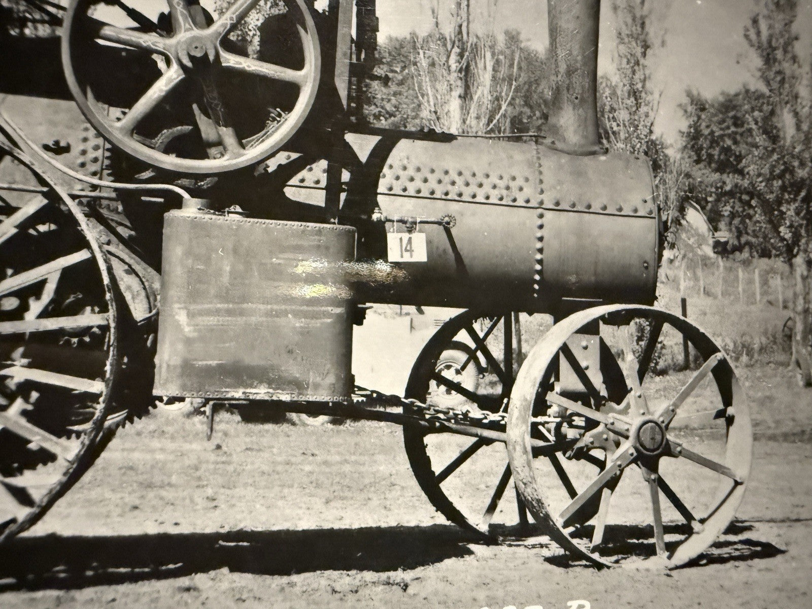 RPPC Real Photo MT PLEASANT IOWA RPPC Postcard OLD TRACTOR 232-B
