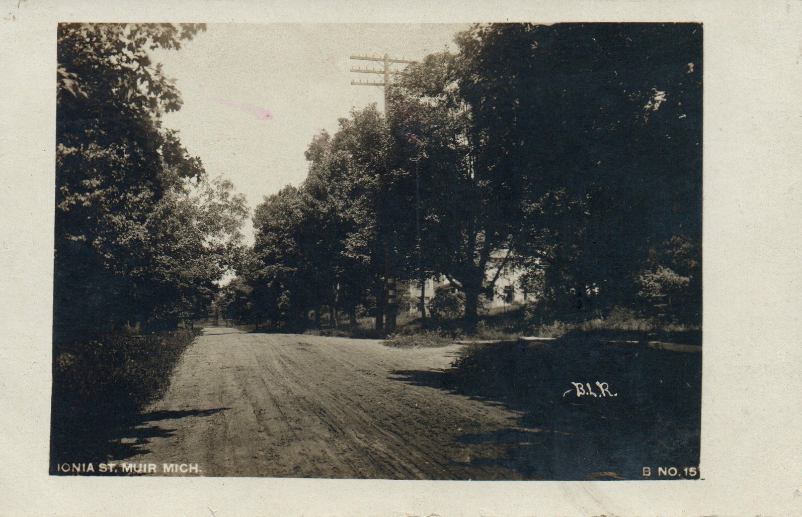 1908 Real Photo Ionia Street Muir Michigan MI Postcard B No 15 BLR