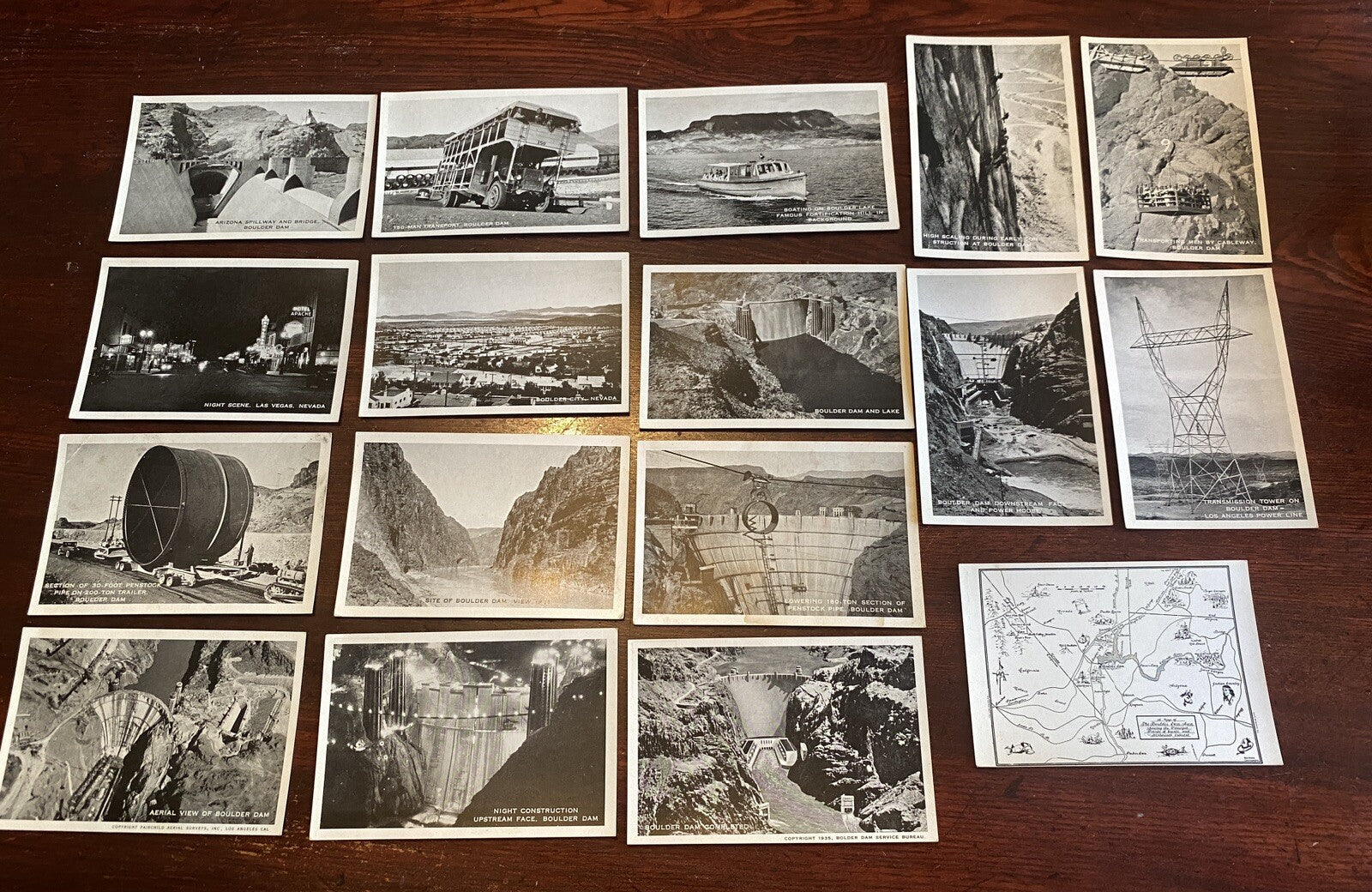 17 Landmark  Boulder City  Hoover Dam Construction Las Vegas Nevada NV Postcard