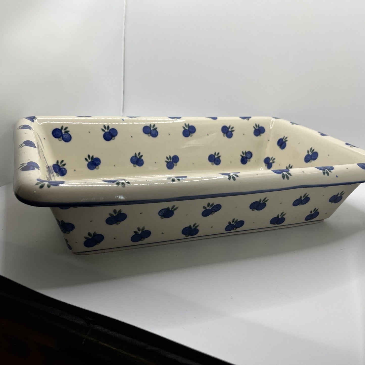 Wild Blueberry Polish Pottery Loaf Baker 14” X 8”