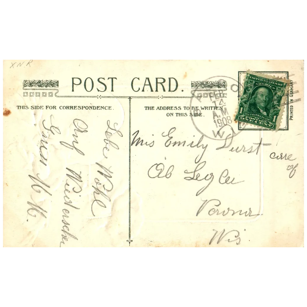 John Winsch A Token of Love Children in Snow Vintage Valentine Postcard