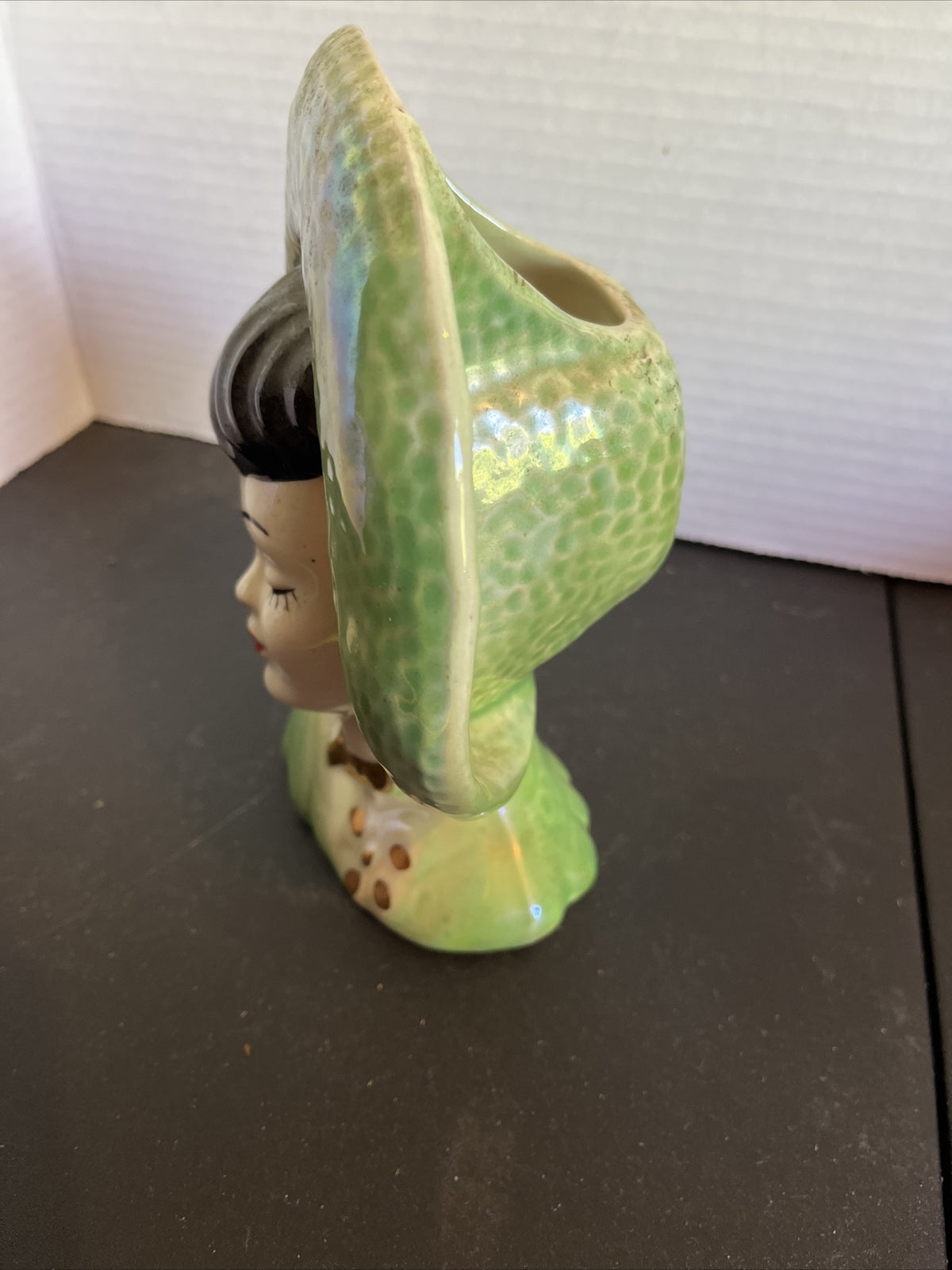 Vintage Lady Head Vase Glamour Girl Wall Pocket