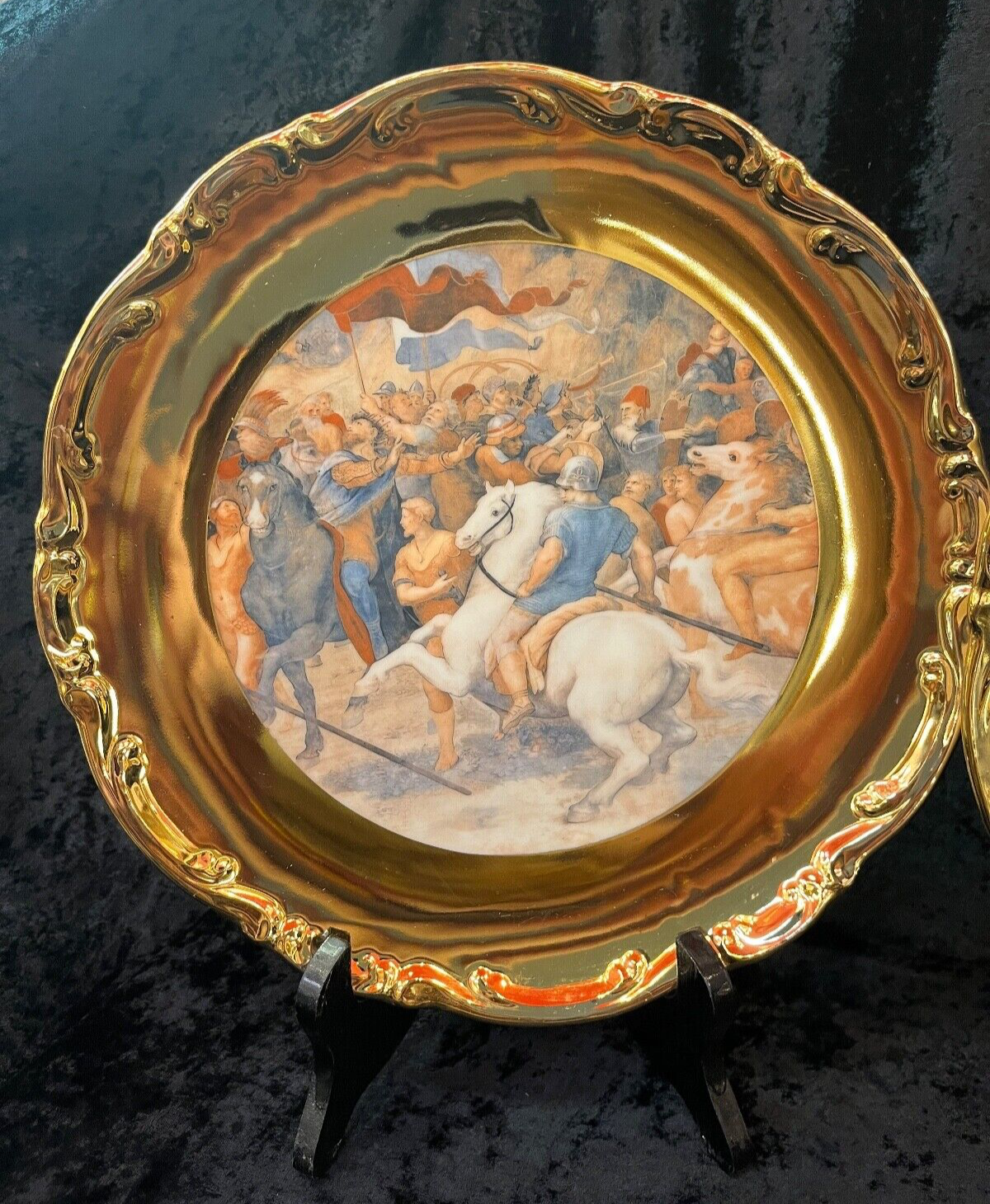 Set of 3 Vintage J.K. Bavaria Gold Trimmed Plates