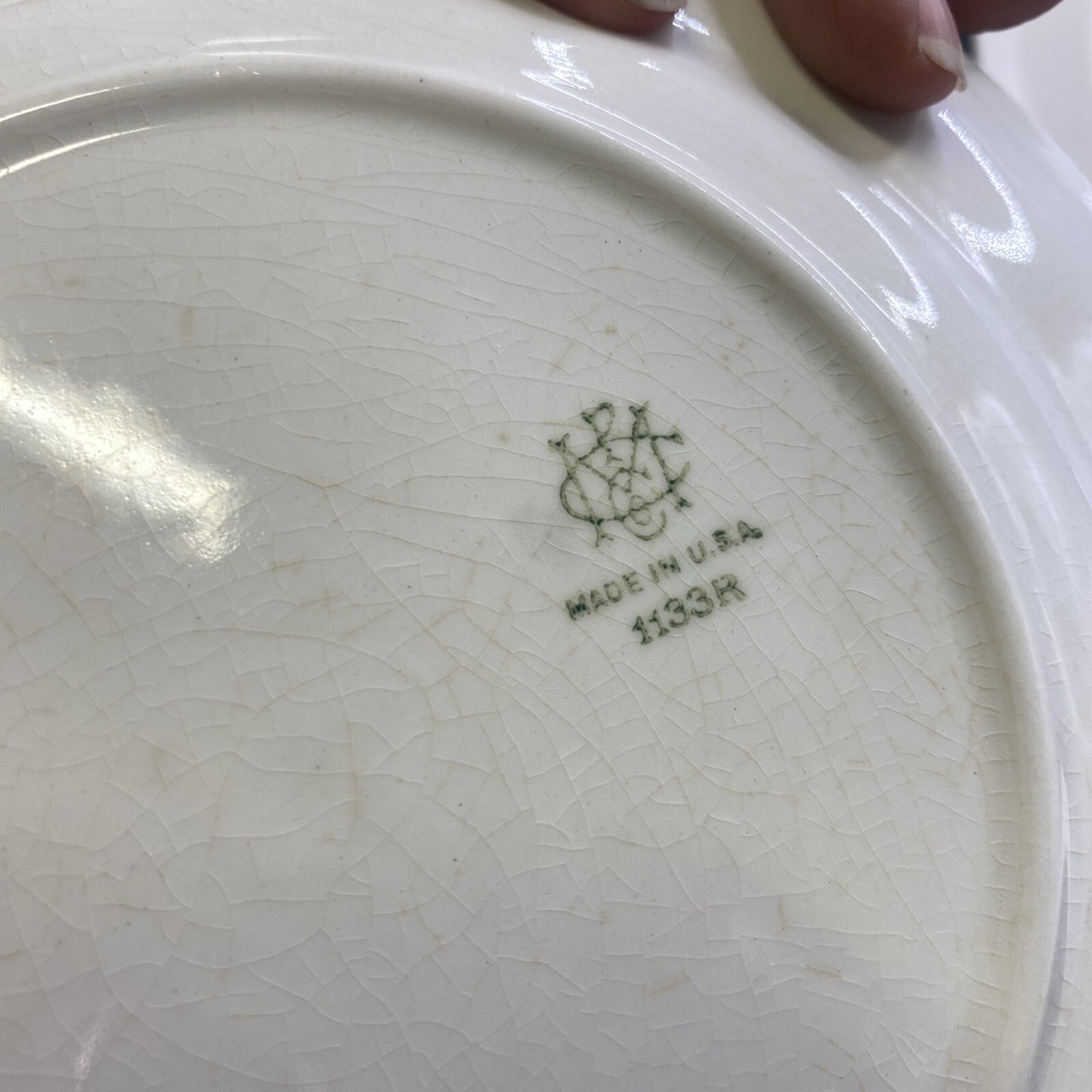 RARE Lot of 4 1930's Petalware Mount Clemens White Plates Salad Bread Desert