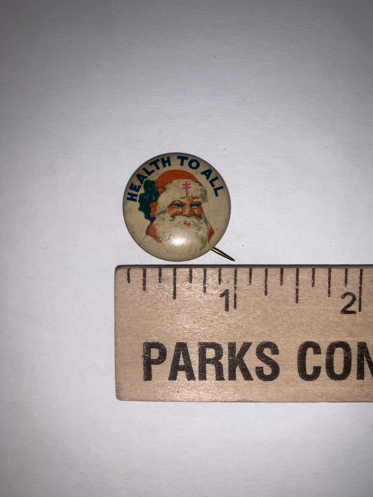 Vintage Red Cross Christmas Santa Health To All