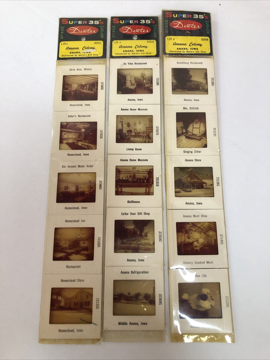 15 Different Vintage Pana-vue Slides Amana Colony and Homestead Iowa 