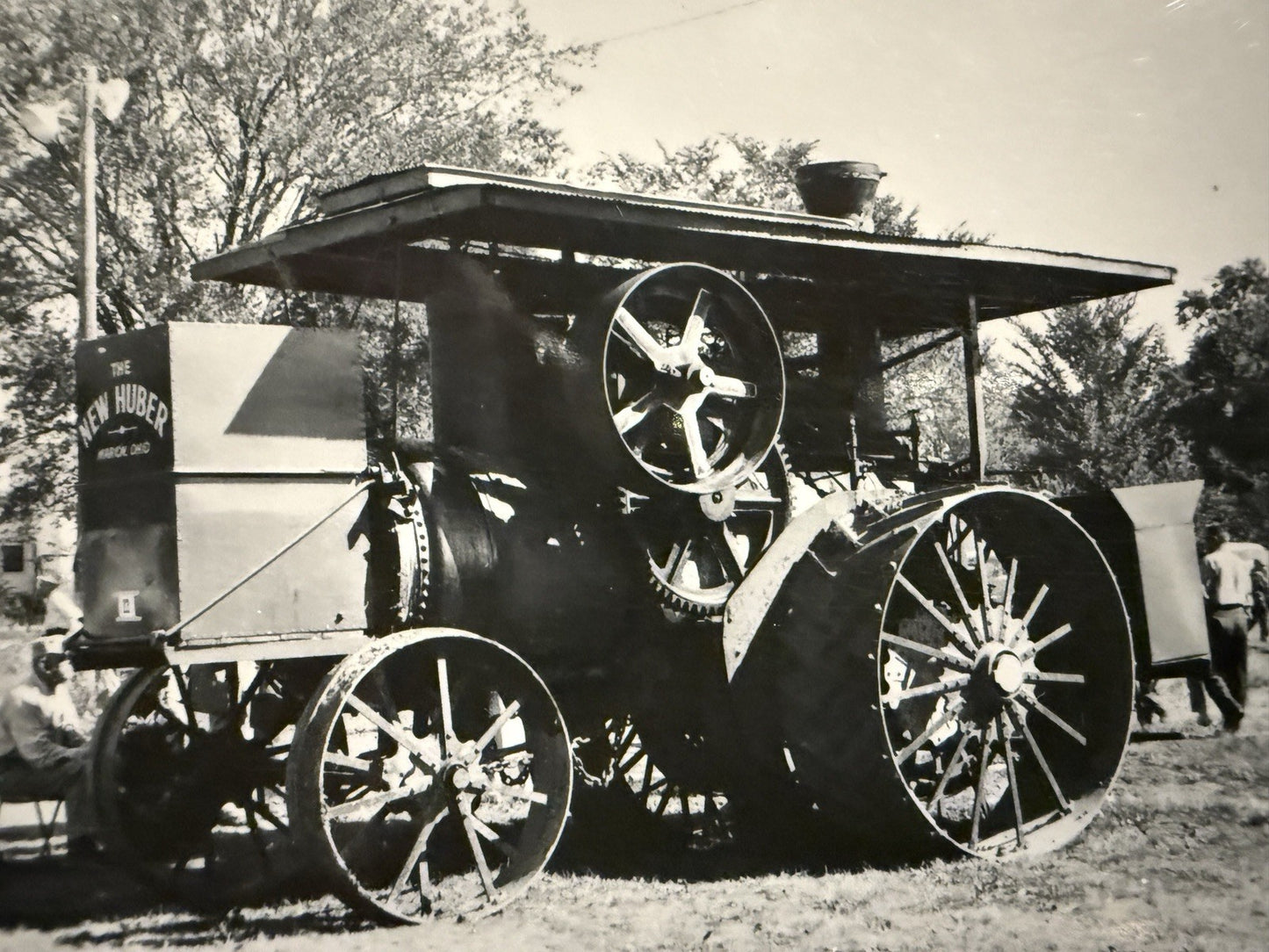 RPPC Real Photo MT PLEASANT IOWA RPPC Postcard OLD THRESHER Tractor 63-M