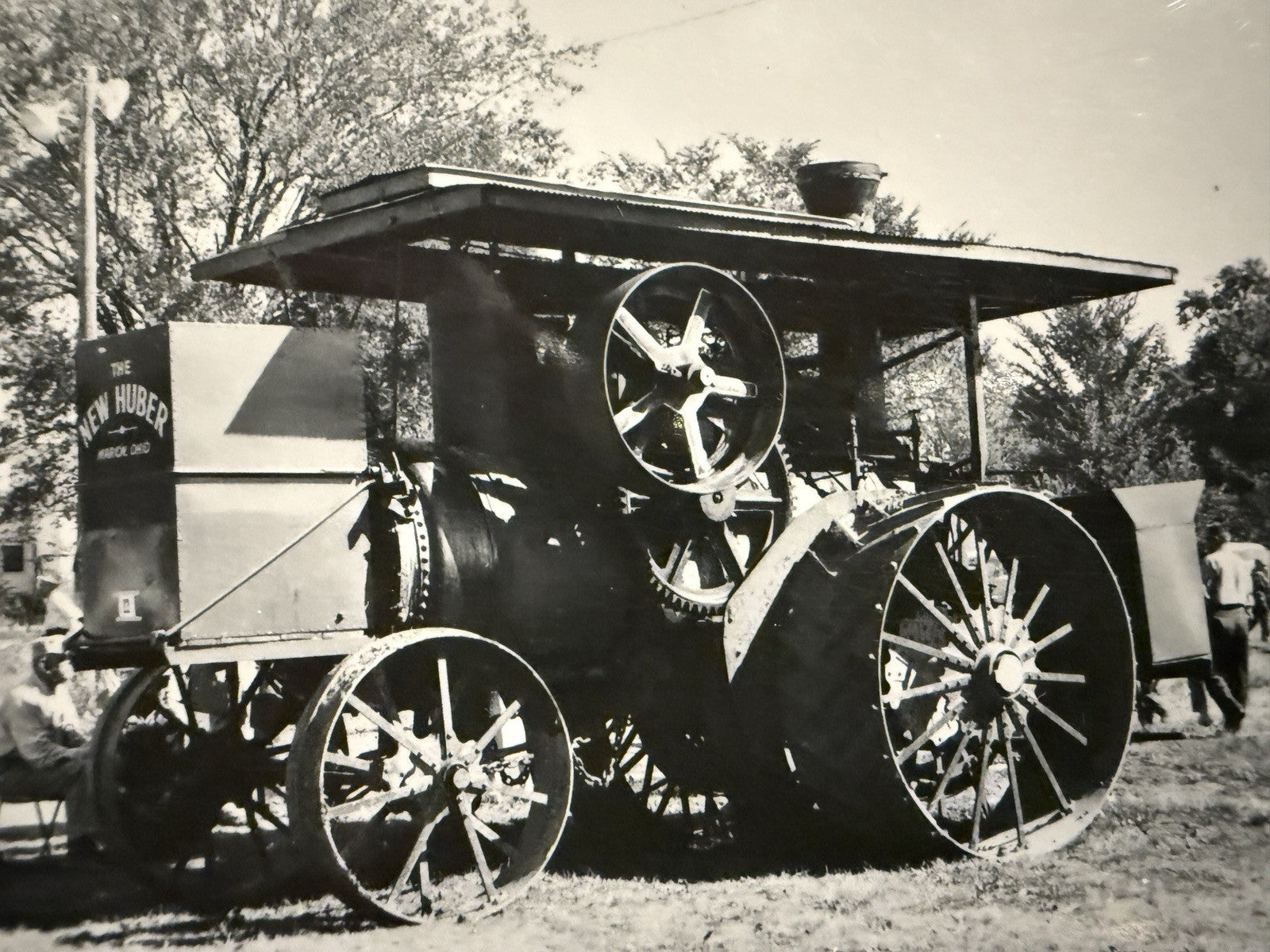 RPPC Real Photo MT PLEASANT IOWA RPPC Postcard OLD THRESHER Tractor 63-M