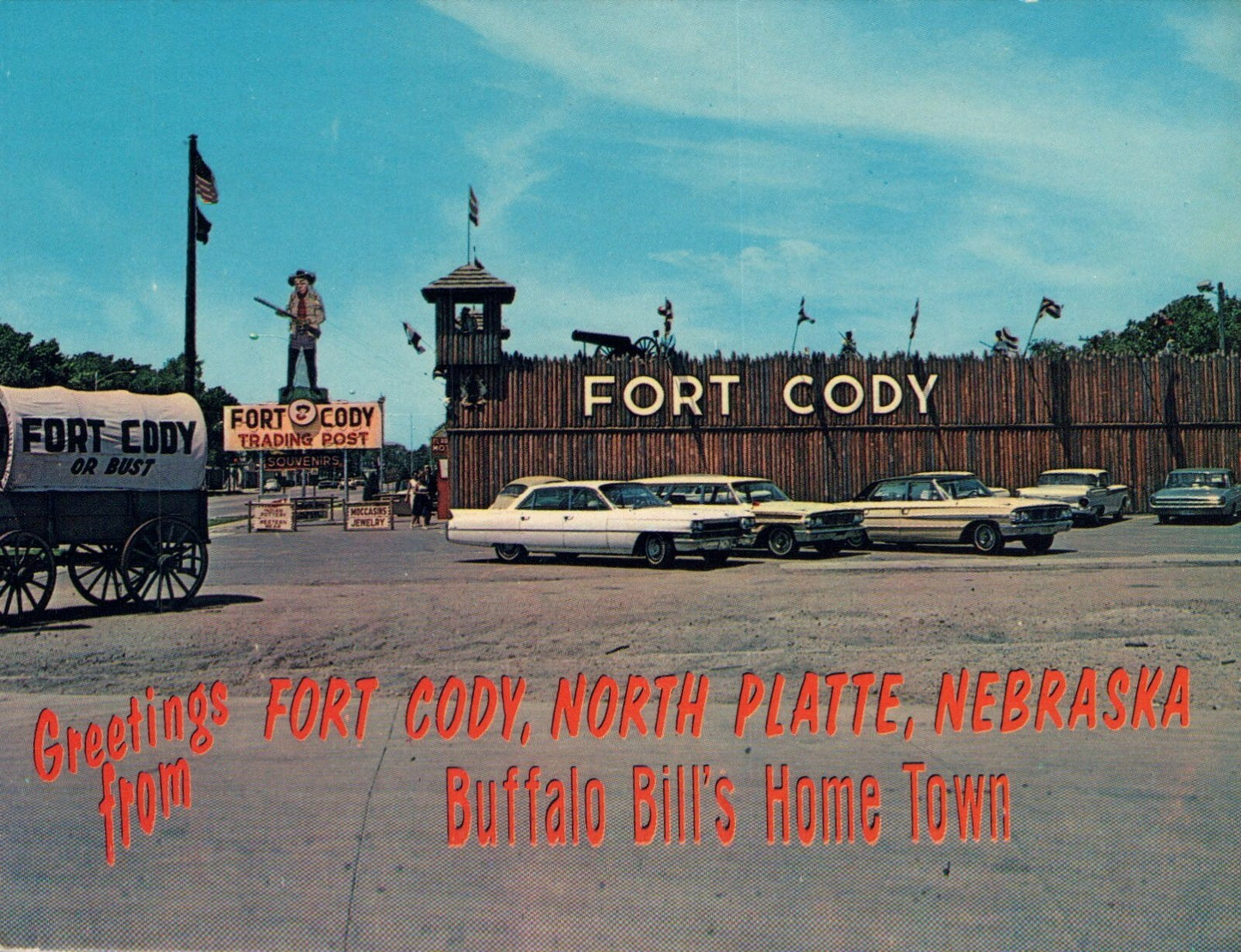 Greeting From Fort Cody Trading Post North Platte Nebraska Buffalo Bill Postcard