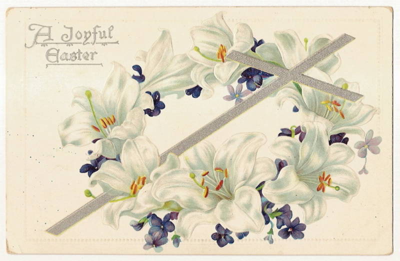 Tuck Lily Wreath Easter  Postcard Series 703