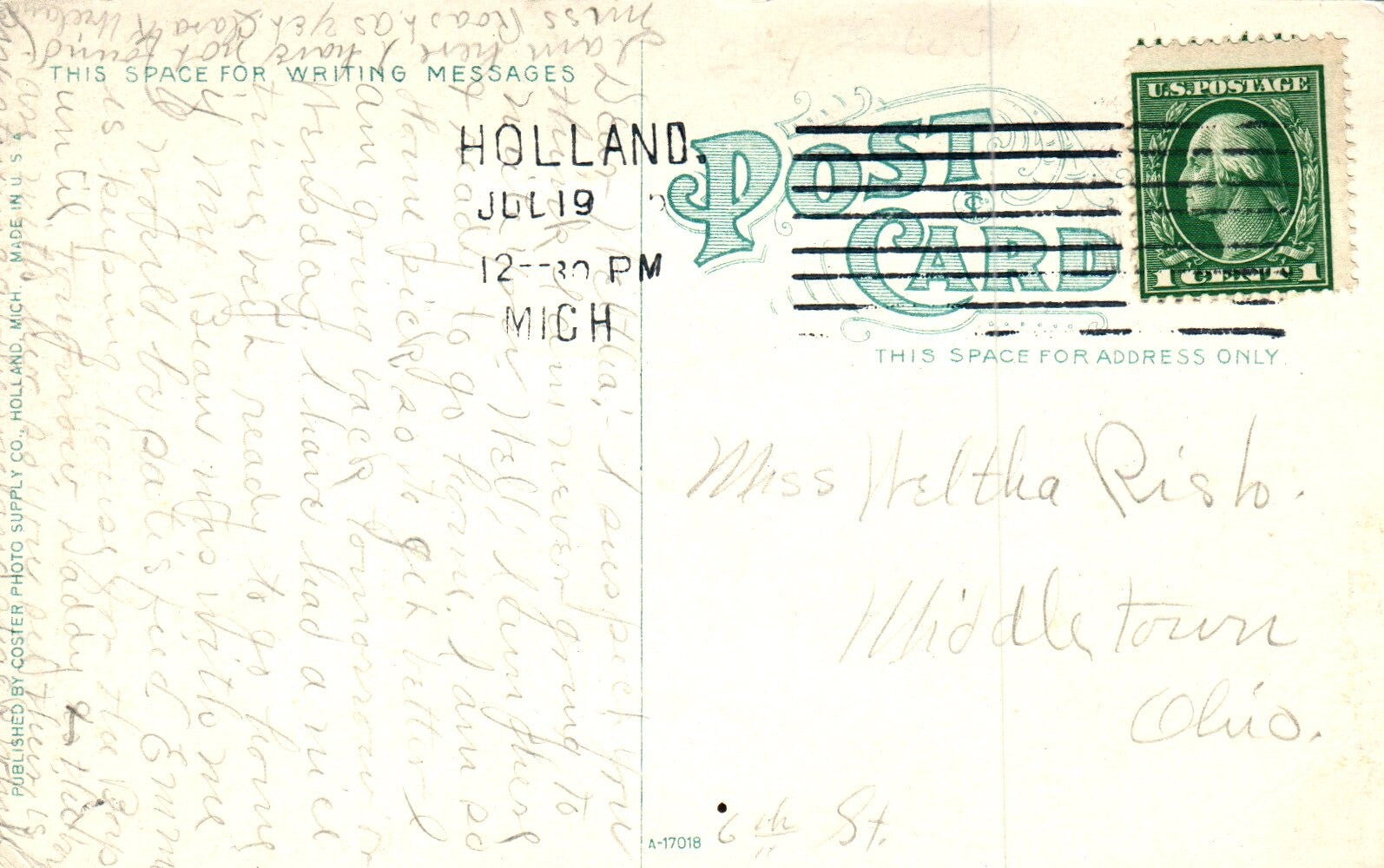 Interlake Walk in  Macatawa Mich Michigan Postcard