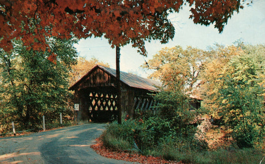 1956 Covered Bridge Winchester NH New Hampshire P9764 Postcard