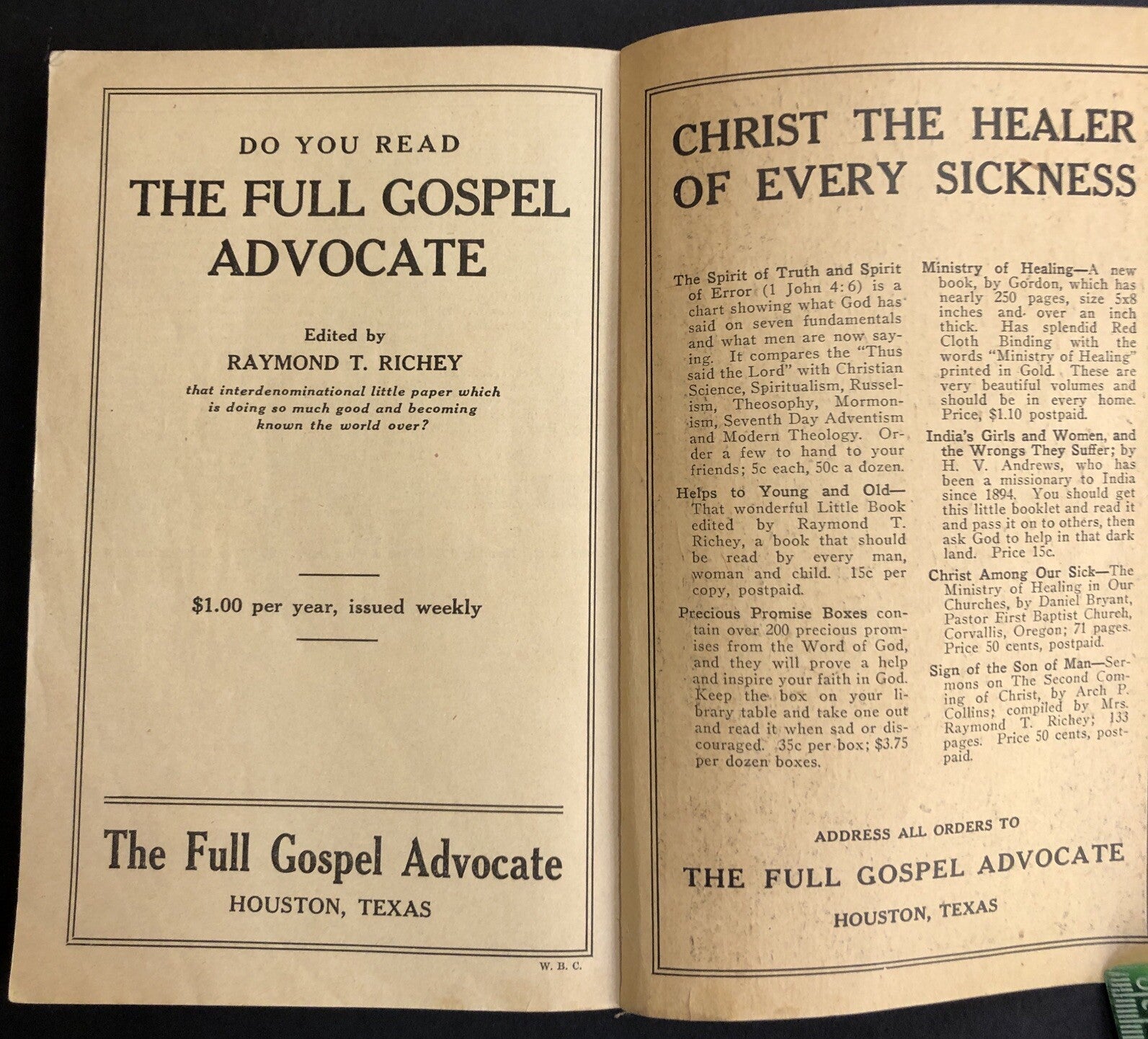 RARE Praises in Song  Tabernacle Publishing Company Music Book