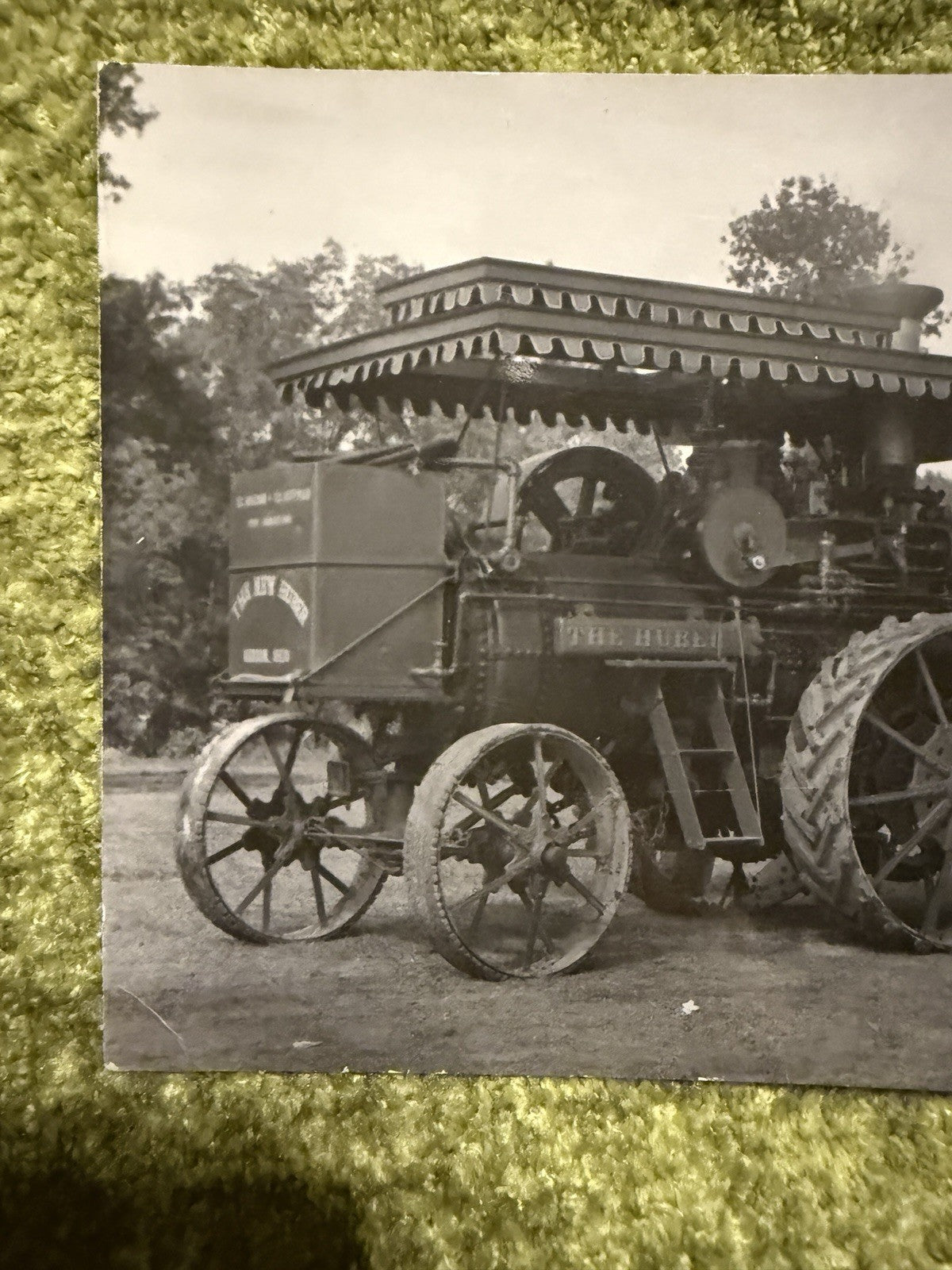 RPPC Real Photo Postcard OLD The Huber Steam TRACTOR
