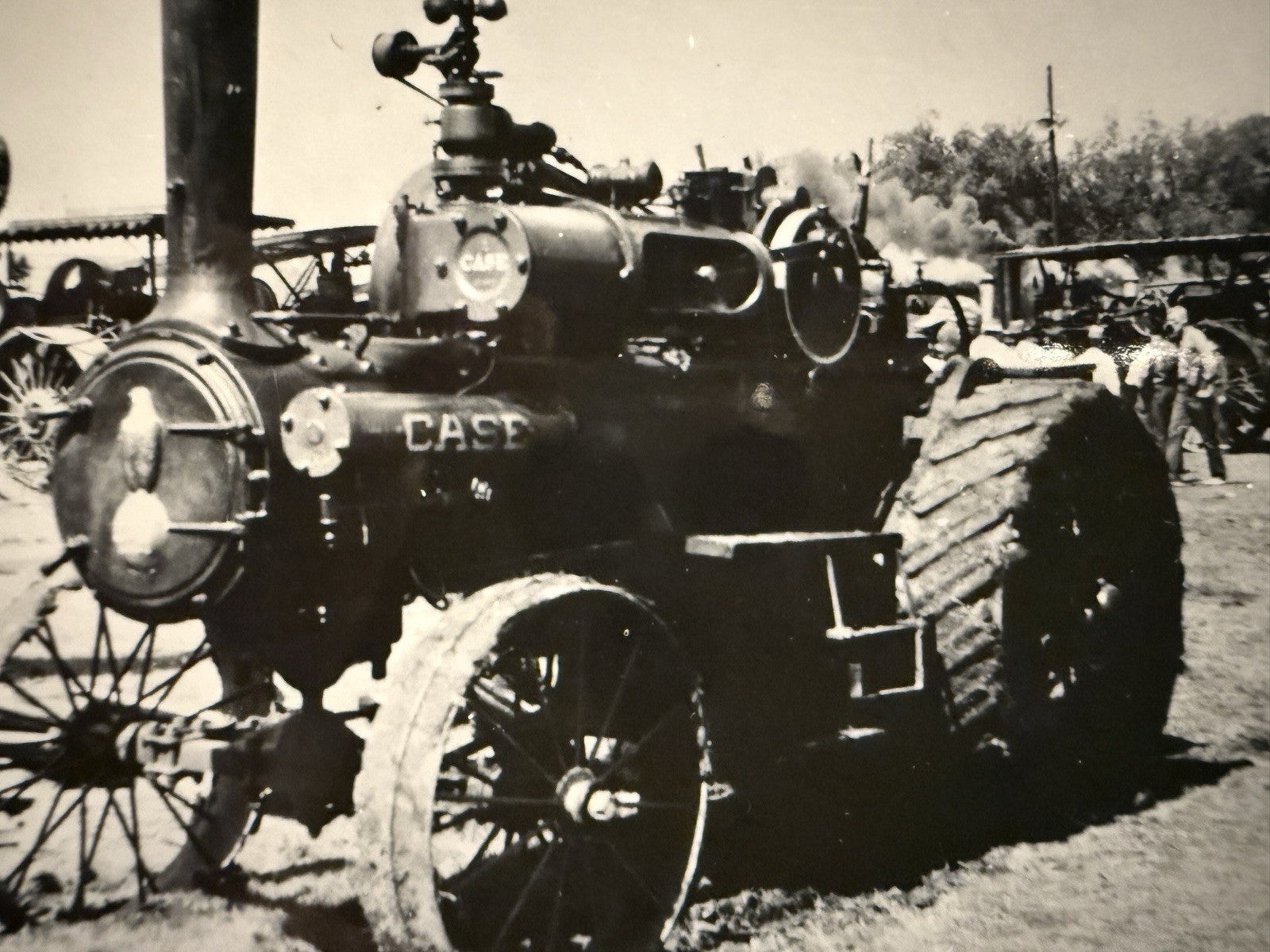 RPPC Real Photo MT PLEASANT IOWA IA Postcard OLD TRACTOR CASE 221-F