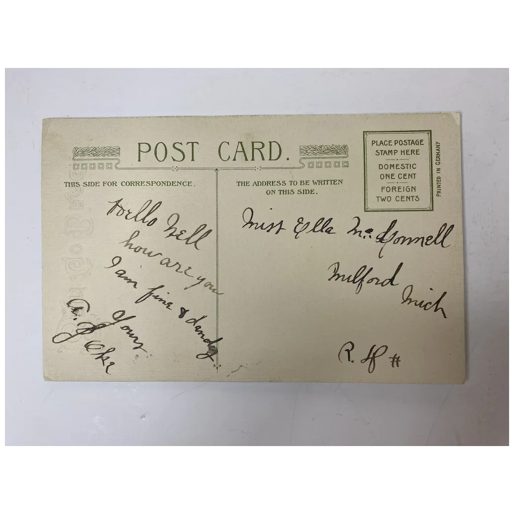 Winsch Erin Go Bragh Vintage St. Patrick's Day Postcard Irish Woman Sitting Bell