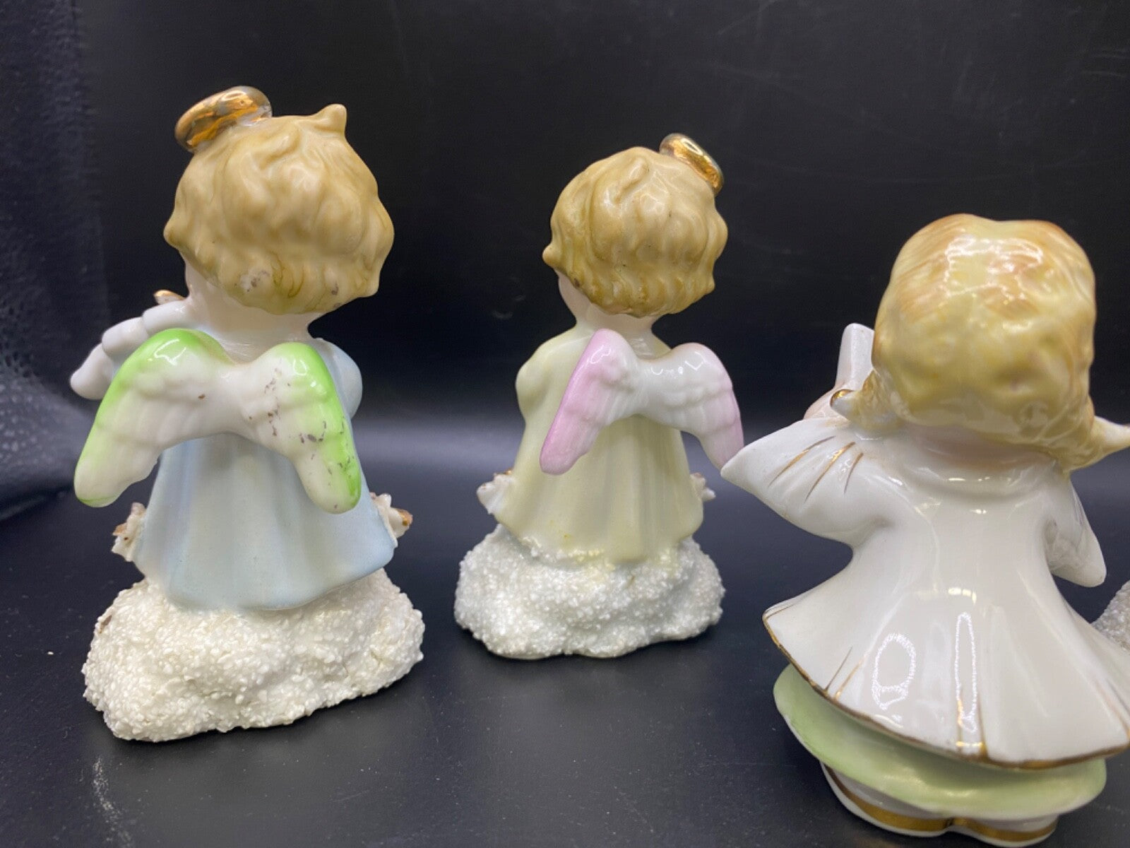 Set Of 5 Vintage 1950s Ajax Japan Ceramic Christmas Music Angel Figurines violin