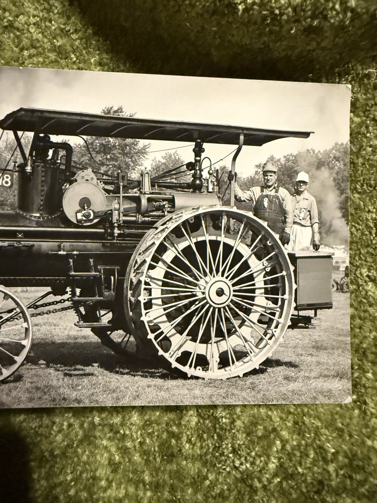 RPPC Real Photo Baker Steam Engine Postcard OLD TRACTOR