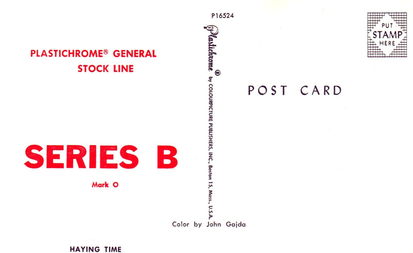 Plastichrome general stock line Series B vintage postcard