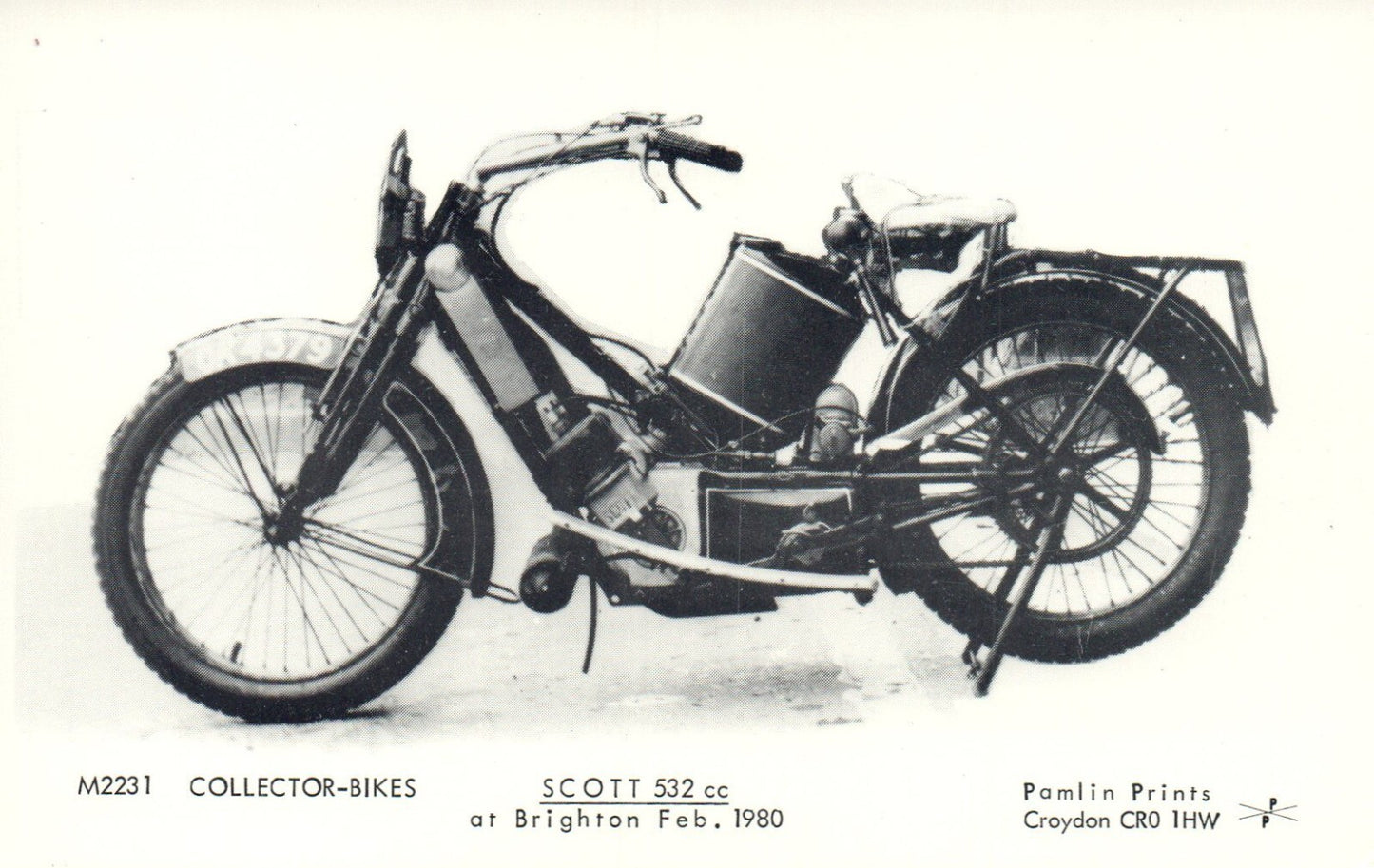 Scott 532 cc at Brighton 1980 Motorbike Motorcycle Postcard