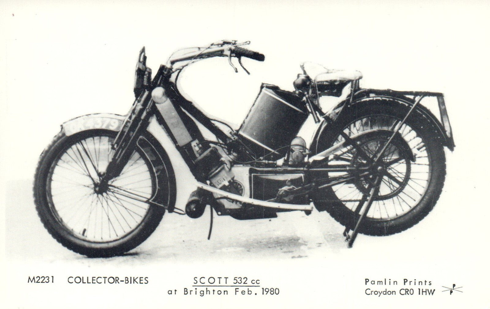 Scott 532 cc at Brighton 1980 Motorbike Motorcycle Postcard