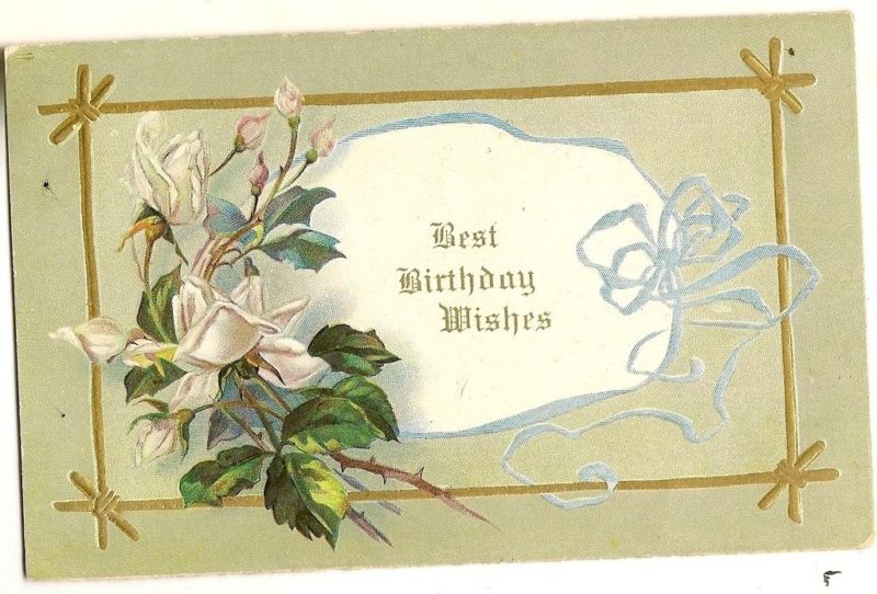 Birthday Greeting roses Samson Brothers 582 Postcard