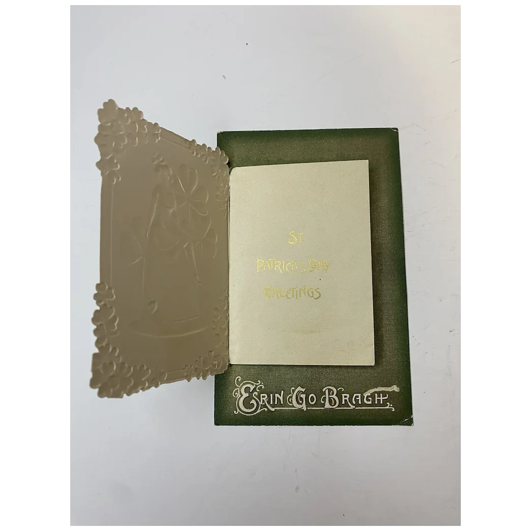 Winsch Erin Go Bragh Vintage St. Patrick's Day Postcard Irish Woman Sitting Bell