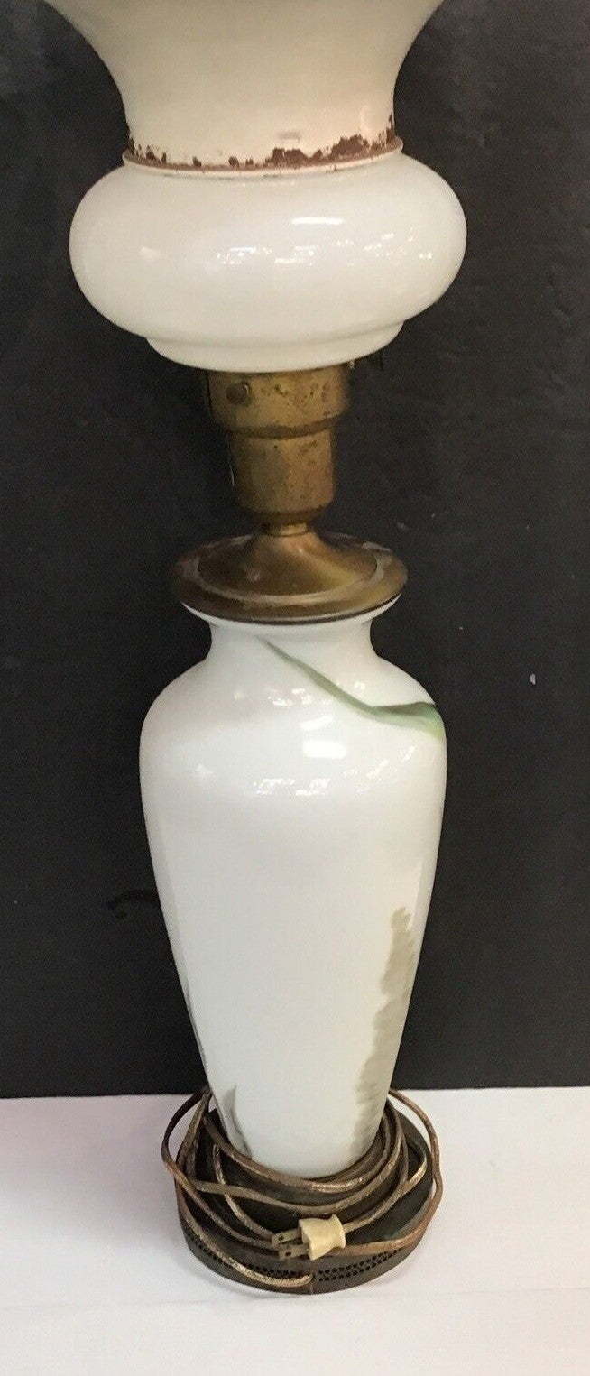 1930's Art Deco art nouveau26.5" Rare Hand Painted  Lamp Works