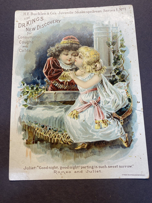 1895 Bucklen Shakespearean Series 1 Trading Advertising Trade Card