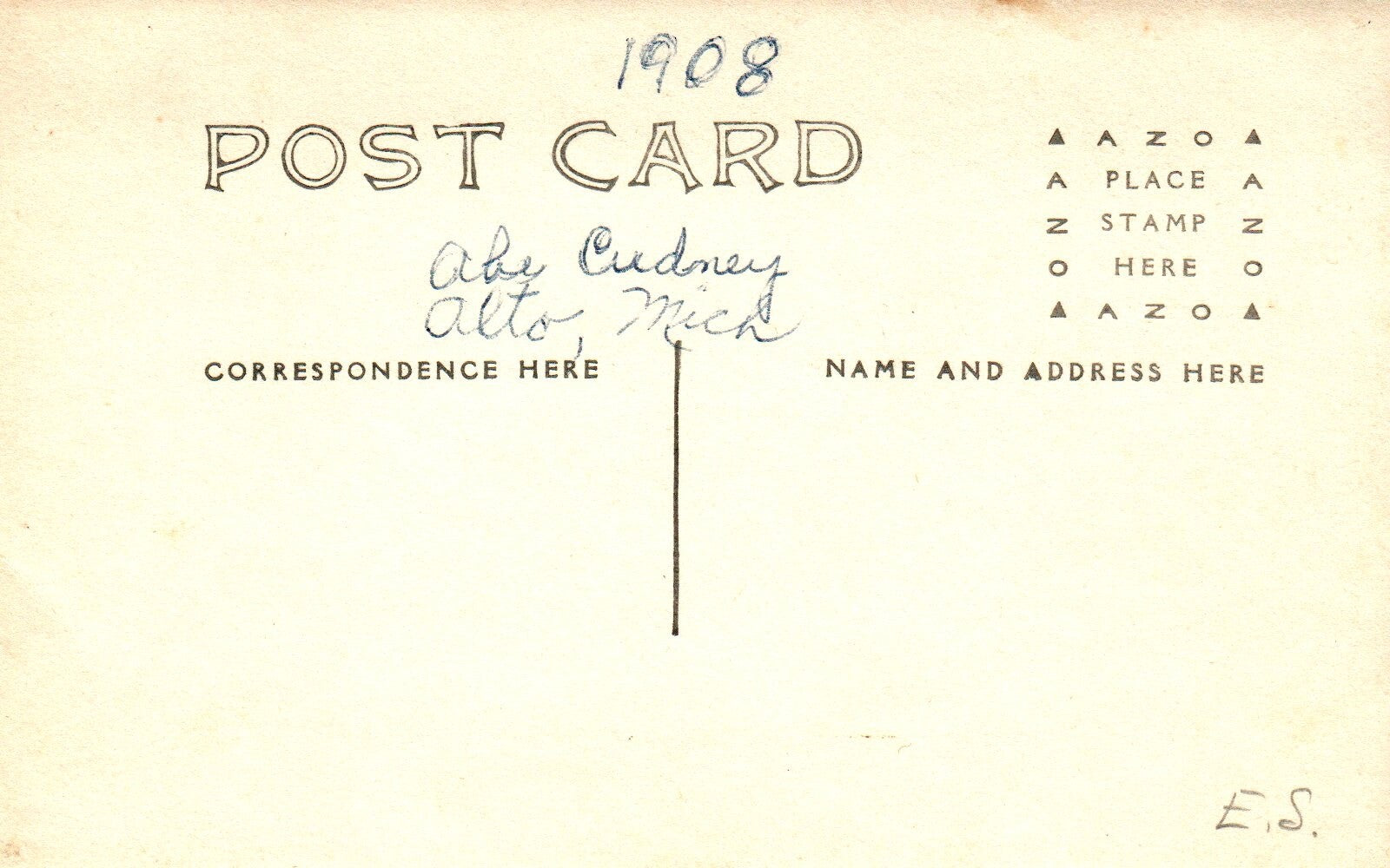 Abe Cudney Delivering Mail by Horse Sled in Alto Michigan Postcard