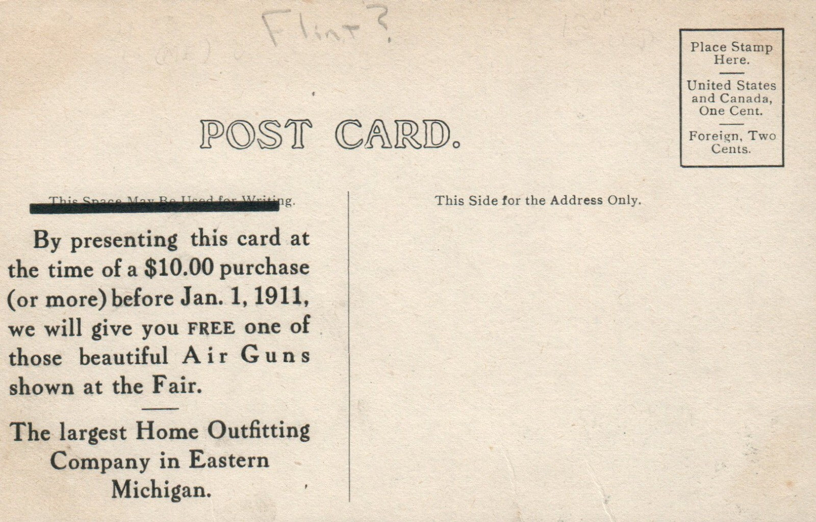 Howard Furniture Co. Michigan Mich Mi Postcard