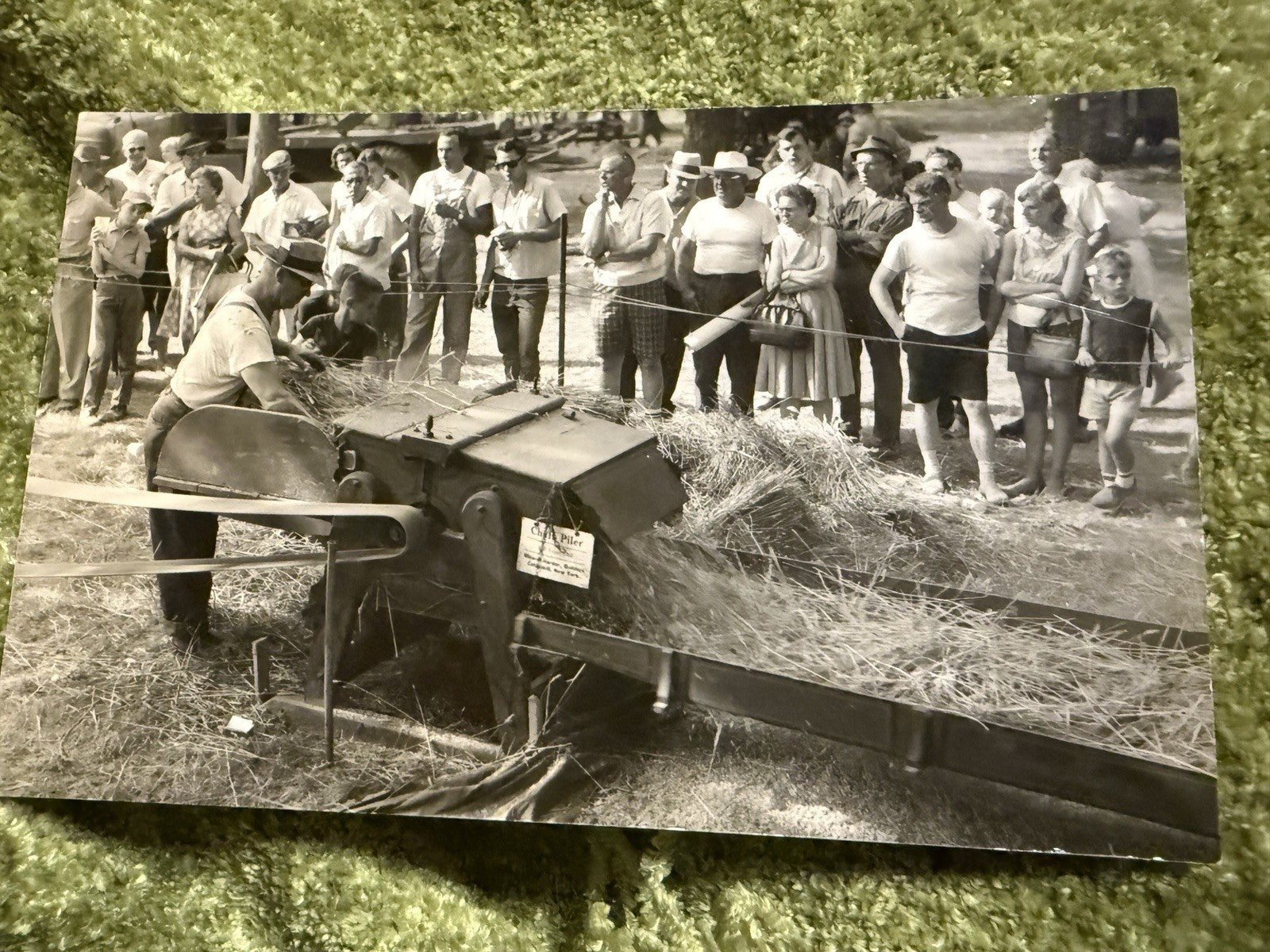 RPPC Real Photo Postcard OLD Threshing chaff piler TRACTOR Wauseon Ohio OH