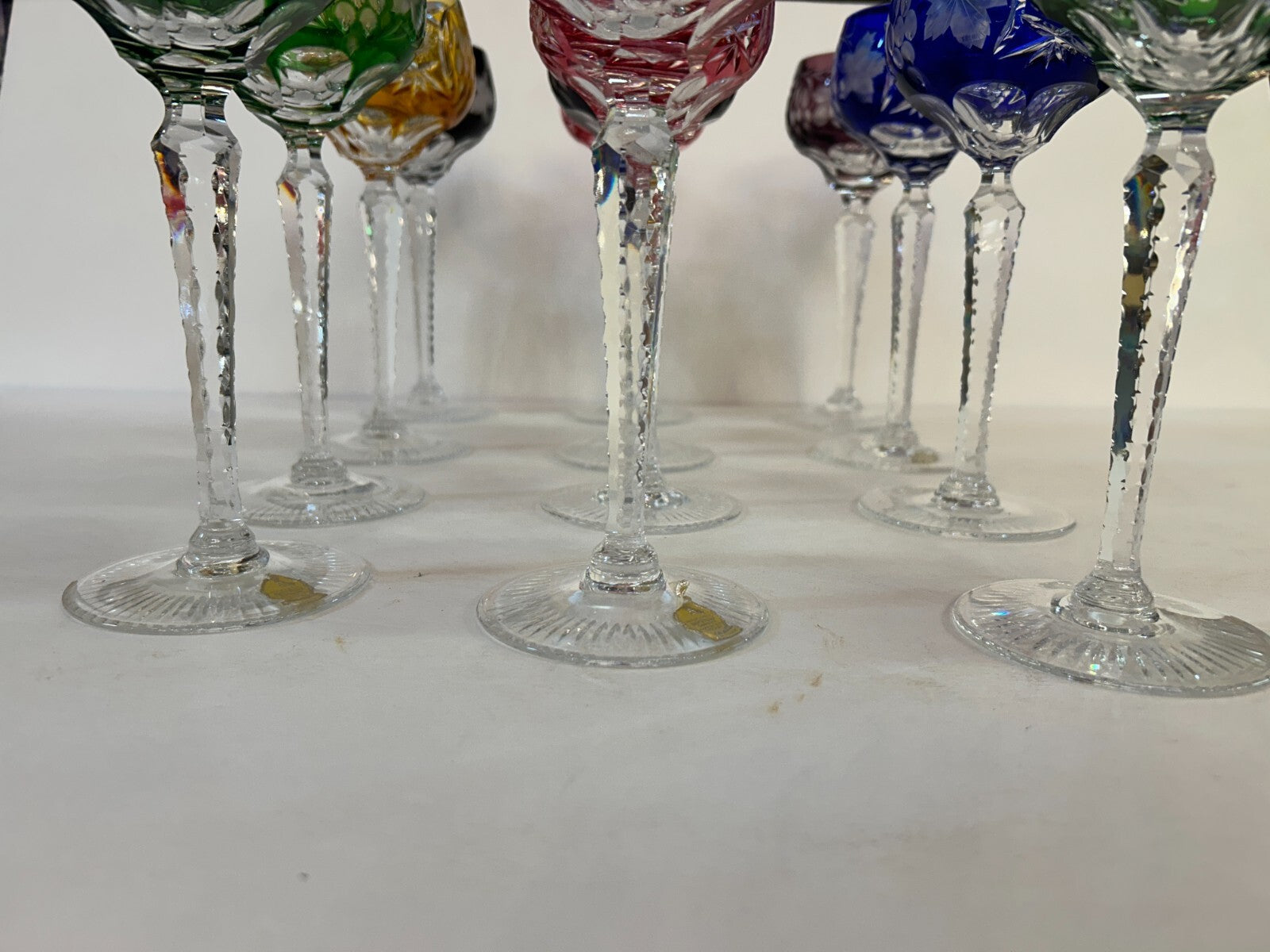 12 NACHTMANN TRAUBE Crystal 8.25 Cut To Clear WINE GOBLET Bohemian Marsala