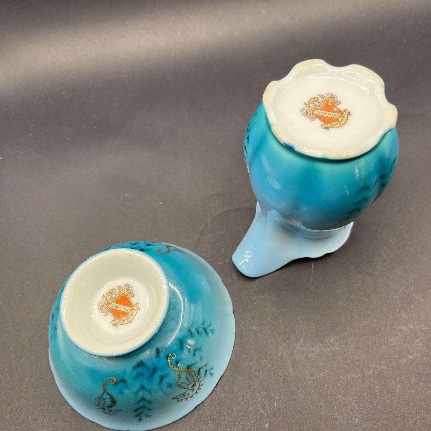 Royal Stafford Bone China Blue, With Seahorses  Cream & Sugar